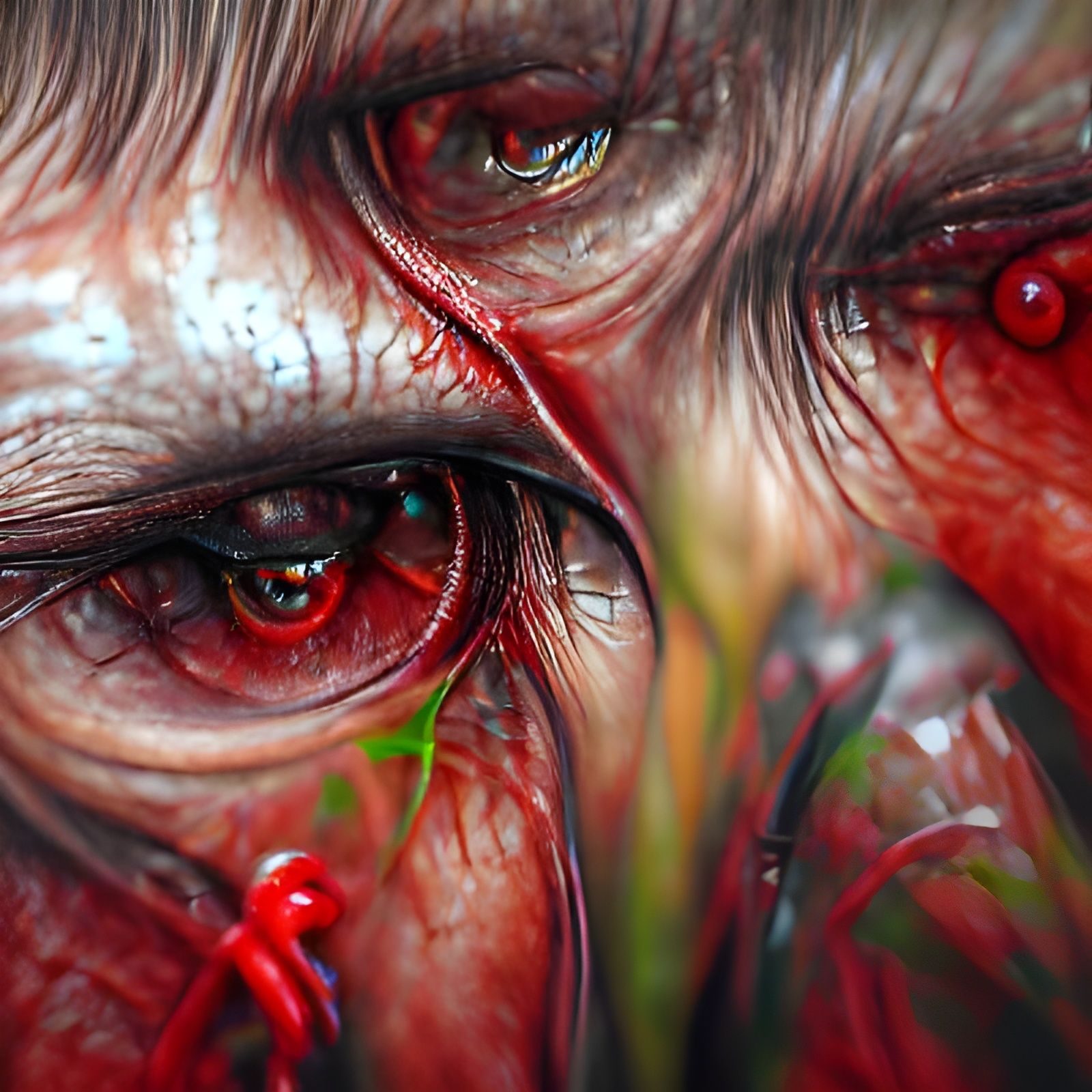 Intense Close-Up of a Bloodshot Eye
