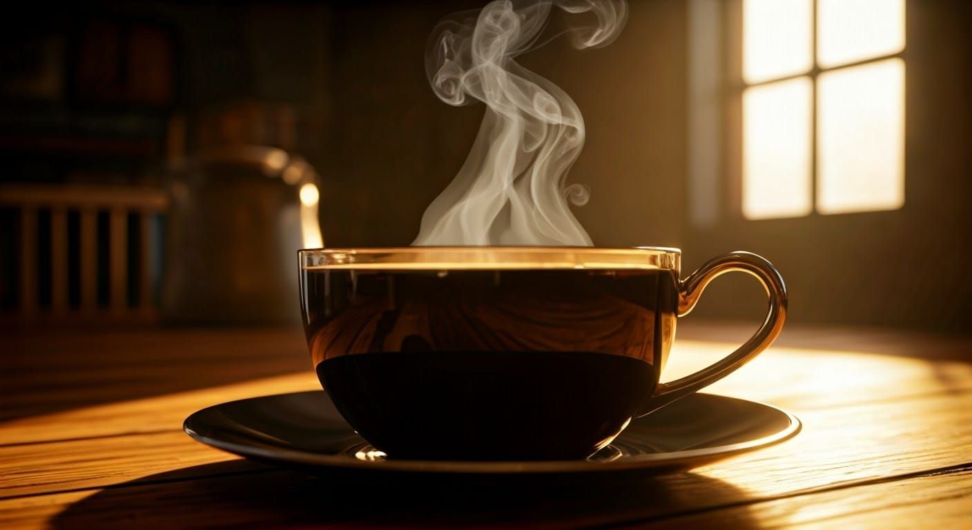 Classic Coffee Moment in a Cyberpunk Setting