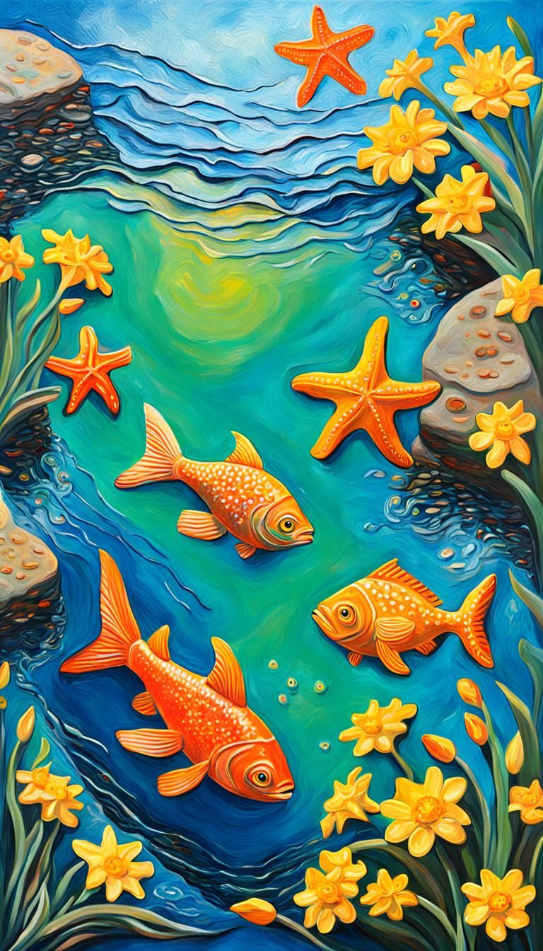 La Jolla Tide Pools: A Picasso-Style Seascape