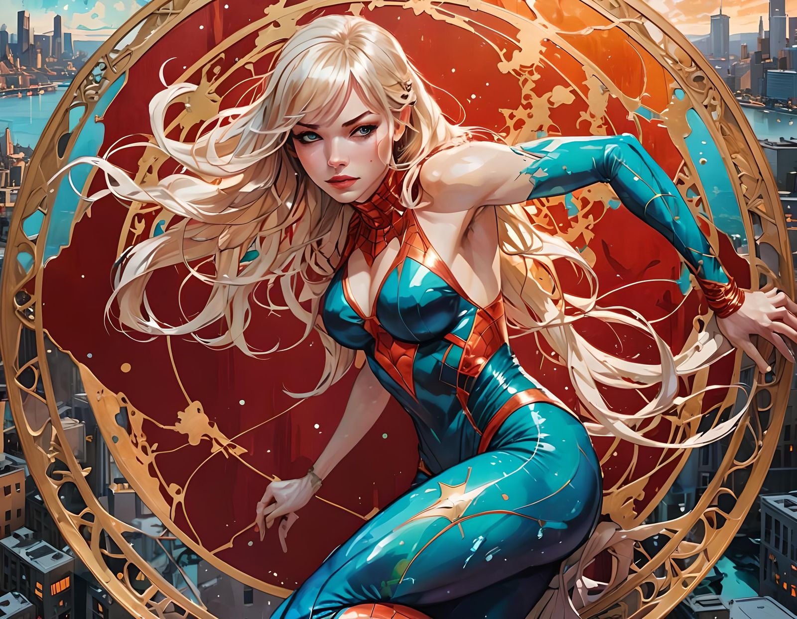 Spider Gwen in Bikini, Anime Art Style