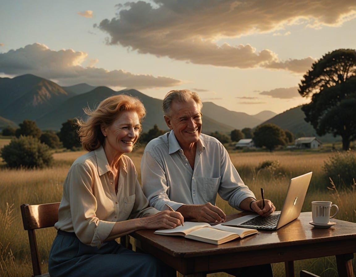 Golden Hour Retirement Bliss in Nature