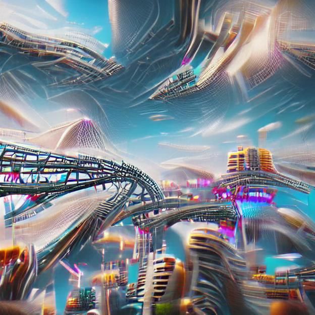 Futuristic City Rollercoaster in 8K Resolution