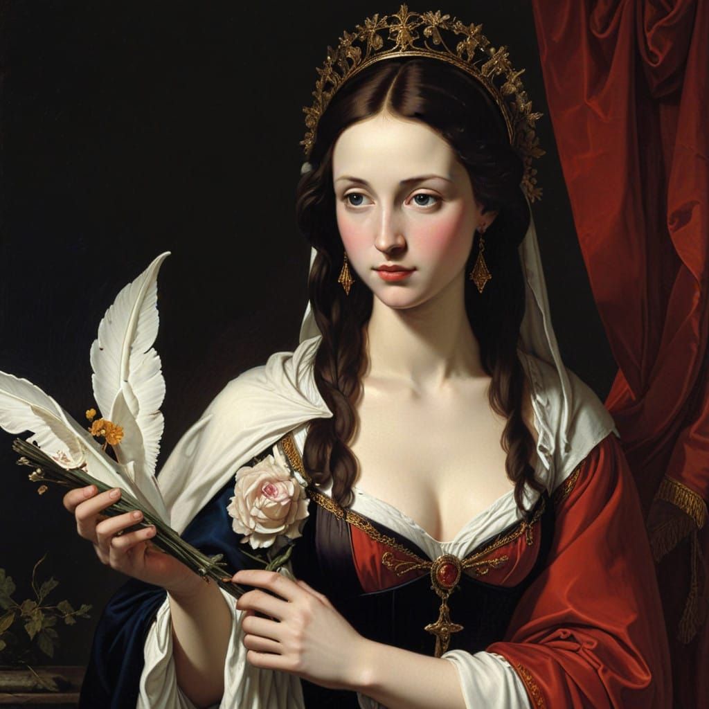 Ancient Roman Priestess in Chastity Robes