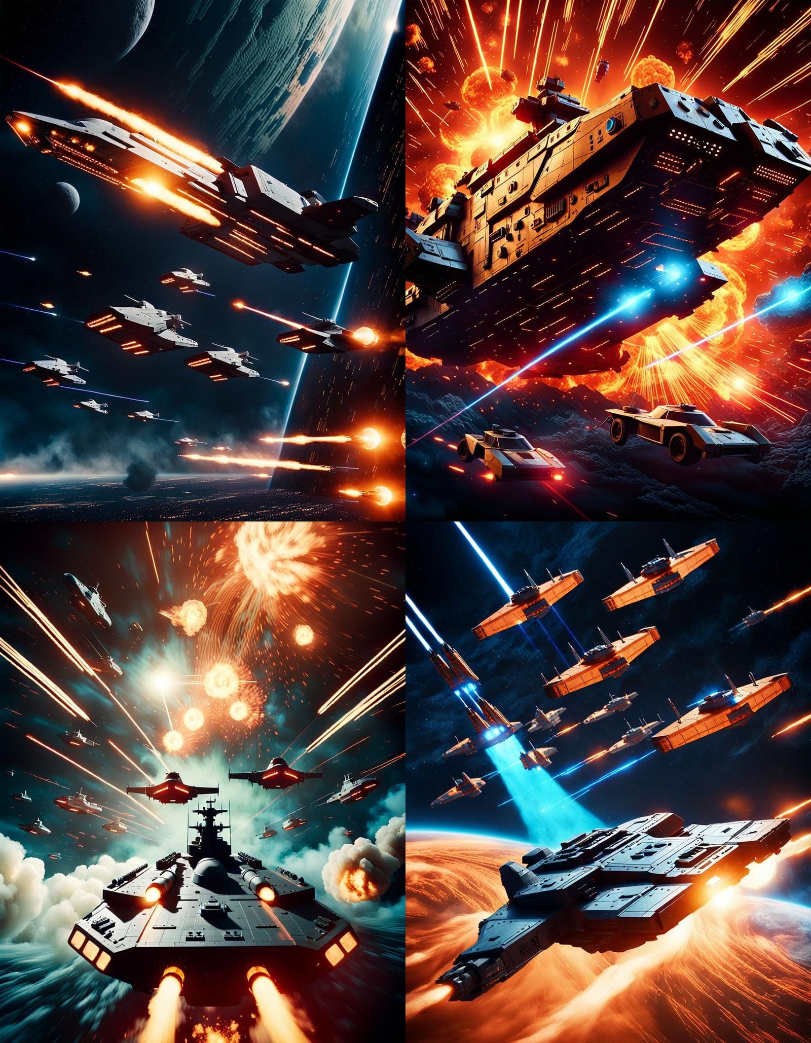 Epic Space Battle with Solitary Freighter