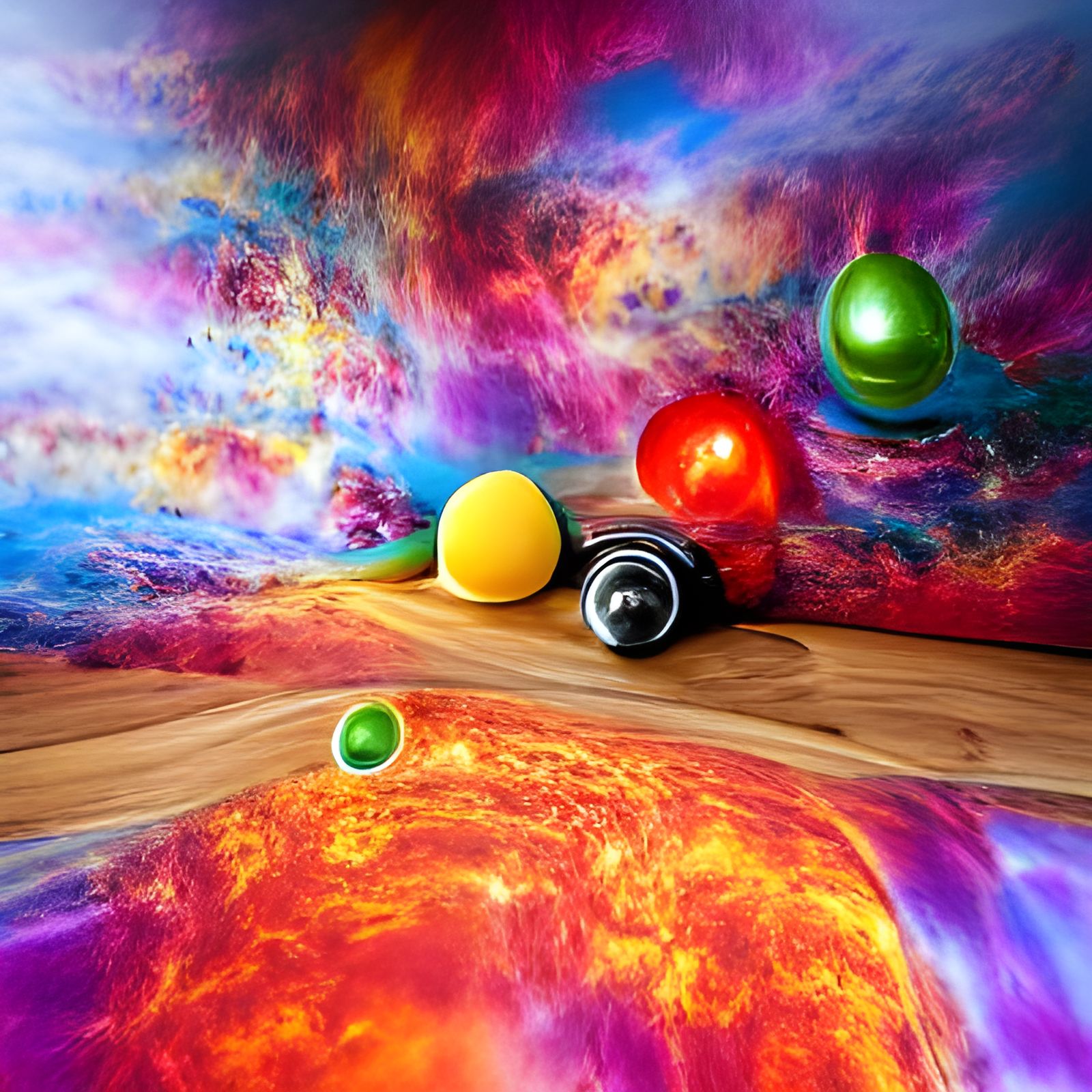 Colorful Hyperrealistic Solar System in Maximalist Style