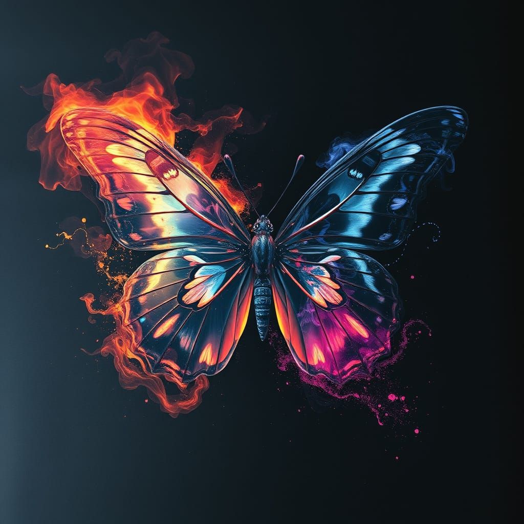 Ethereal Surrealist Masterpiece: Plasma Butterfly Dissolves ...