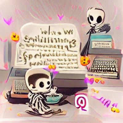 Minimalist Line Art Skeleton Illustration