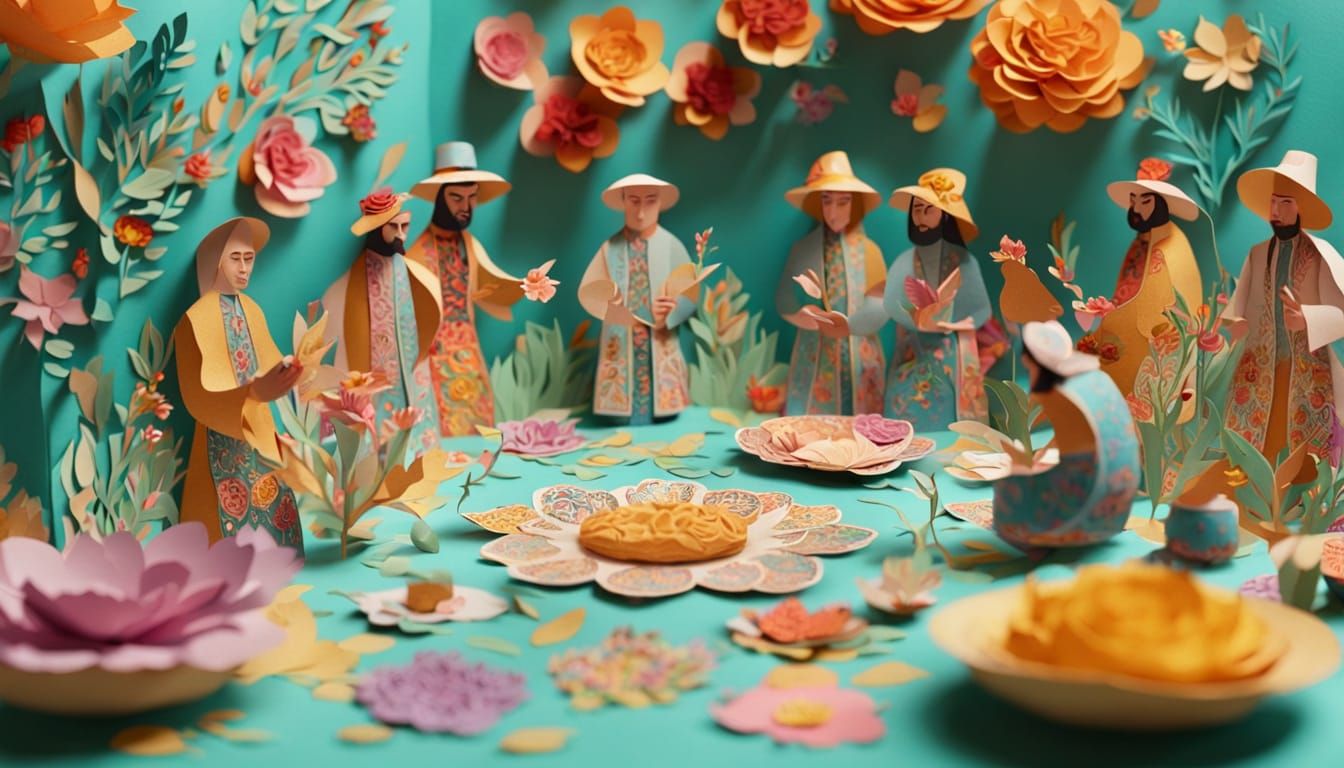 Nowruz Haft-Seen Table in 3D Paper Art