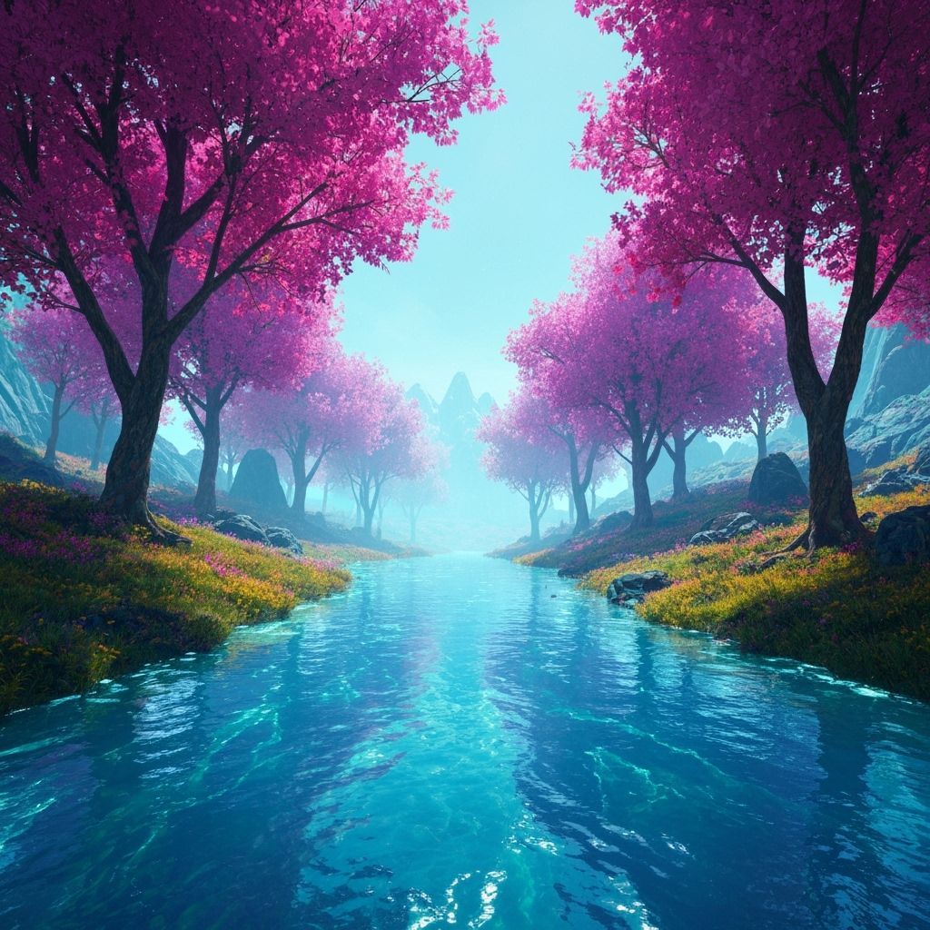 Moonlit Fantasy Forest with Mythical Beasts