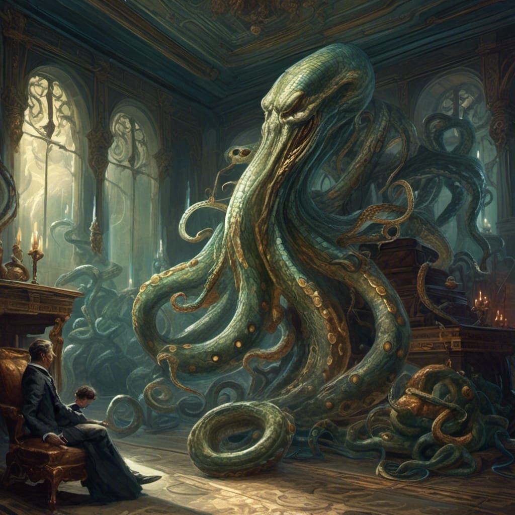 Surreal Transformation: Tentacles Emerge in Digital Art