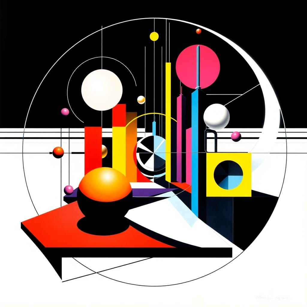 Geometric Abstraction in Vibrant Minimalist Style