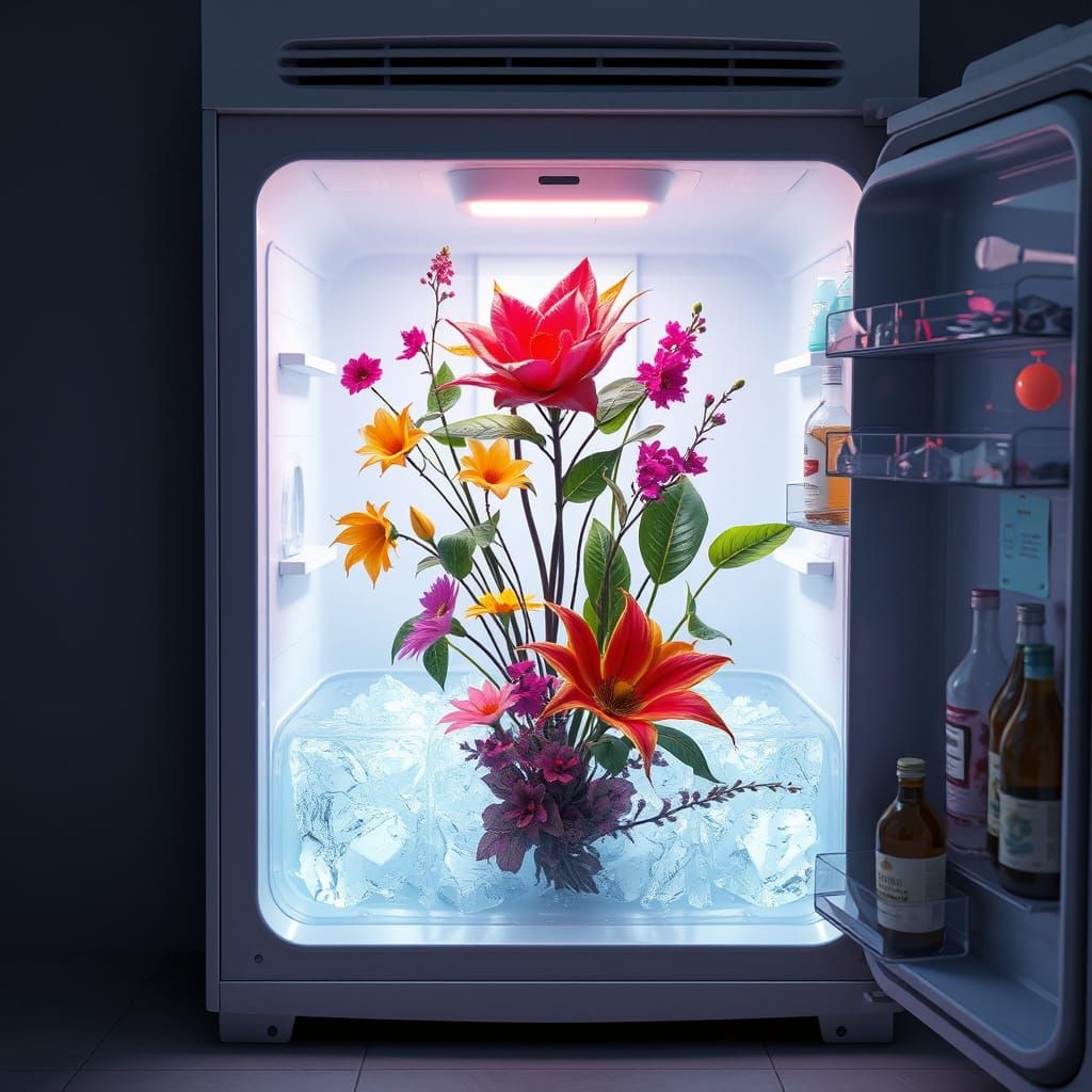 Surrealism in Hyper-Realistic 3D: Exoticism Blooms from Froz...