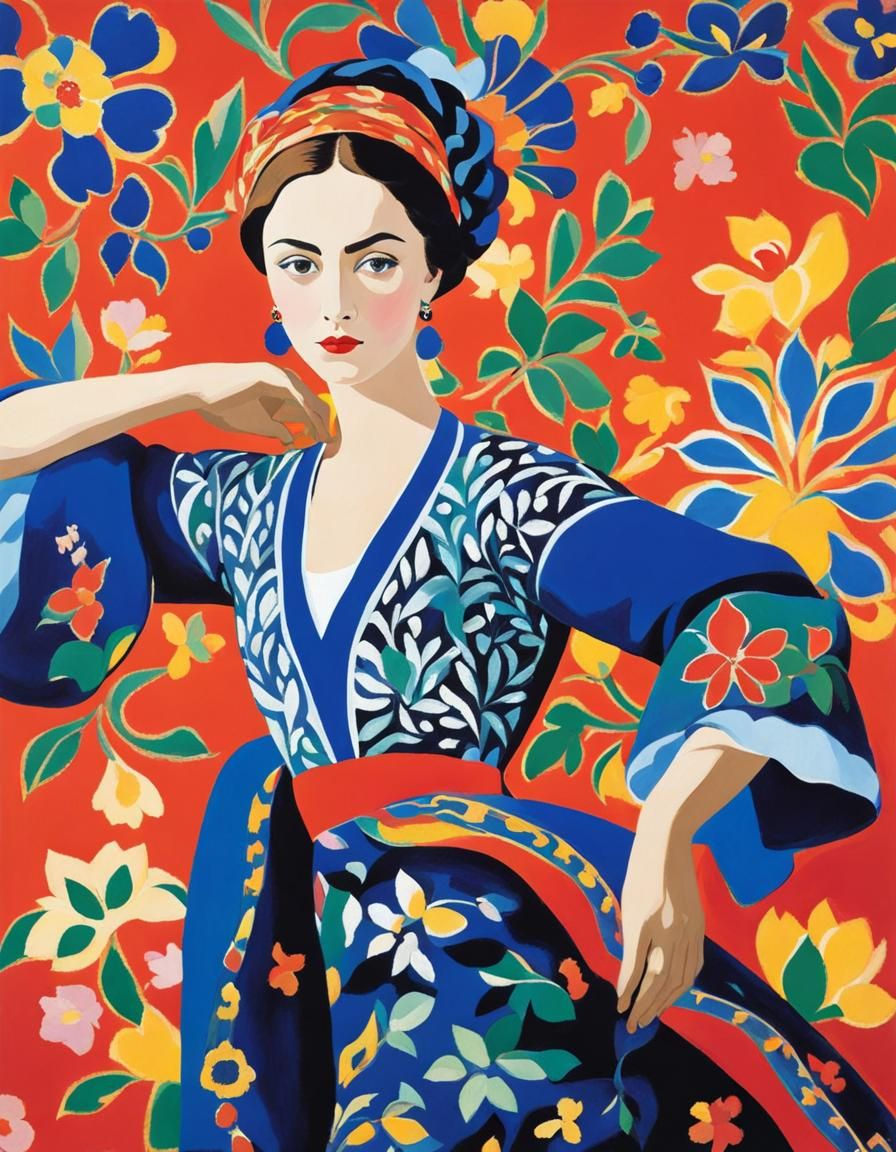 Woman's Gaze: A Modern Art Composition