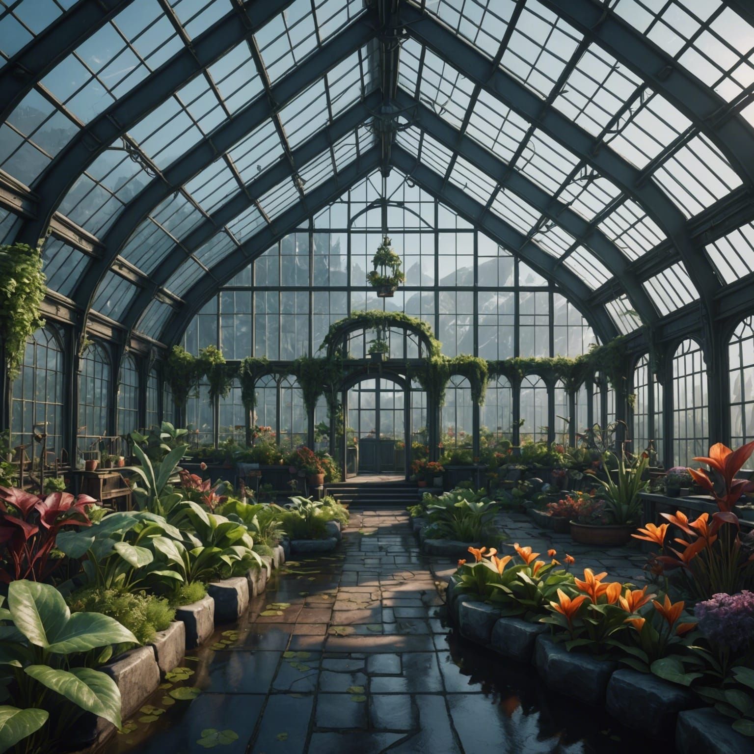 Arctic Greenhouse: Detailed Matte Painting in Unreal Engine