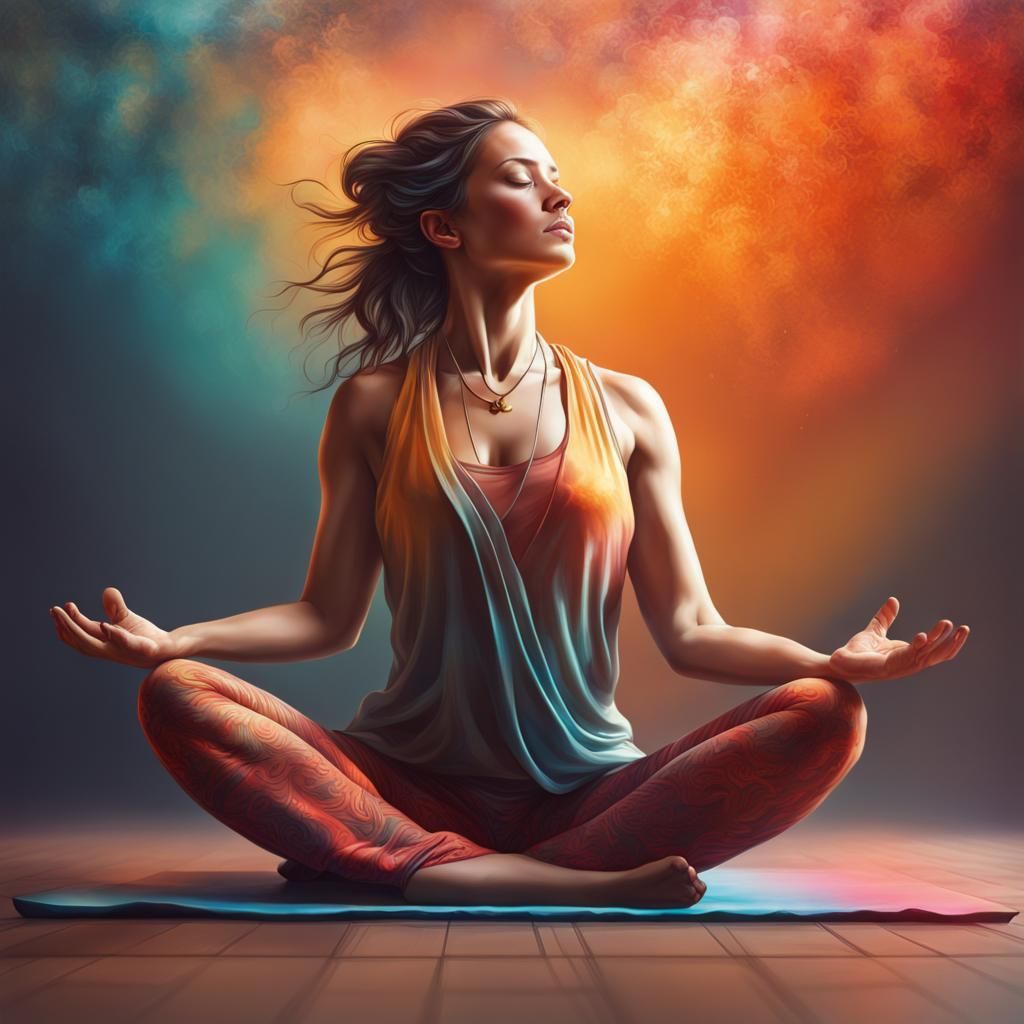 Hyperrealistic Yoga Nidra Splash Art Concept