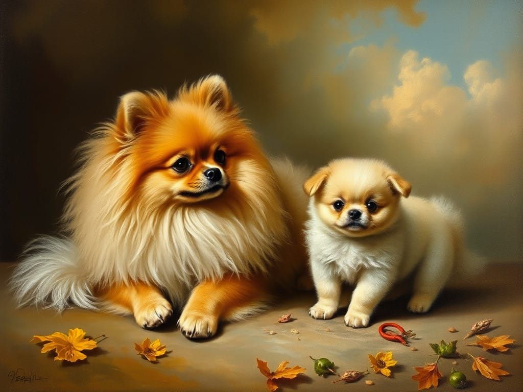 18th Century Pomeranian Portrait in Oil Paint