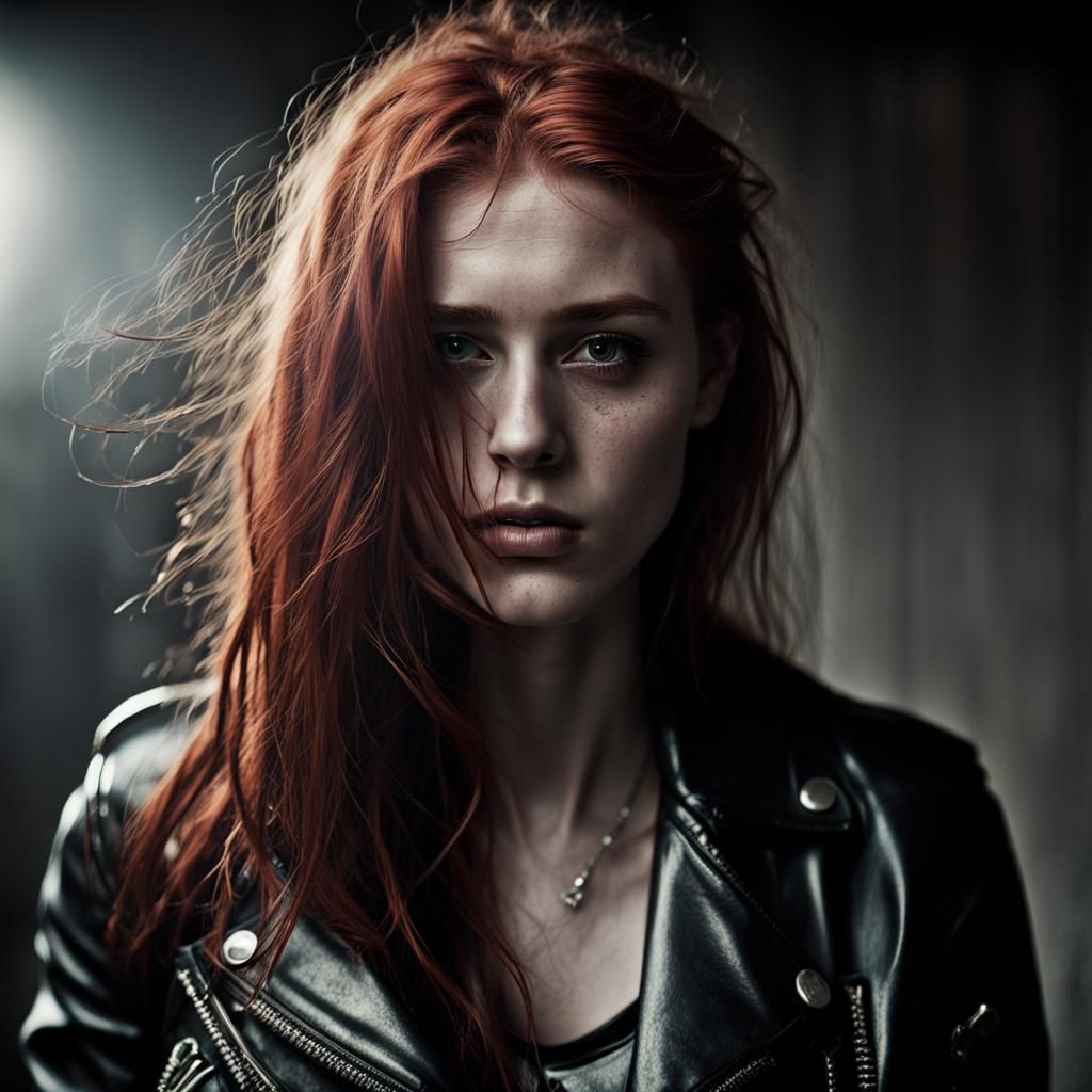 Crying Rockstar with Guitar Portrait