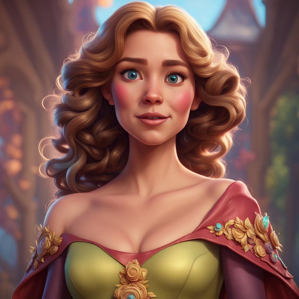 Disney Pixar style princess style of Will Ferrell