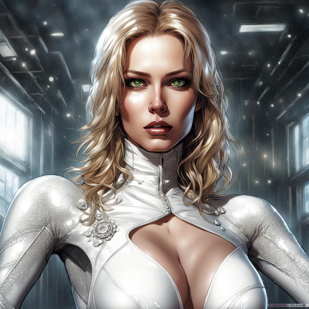 Emma Frost Inspired Portrait in Fantasy Art Style
