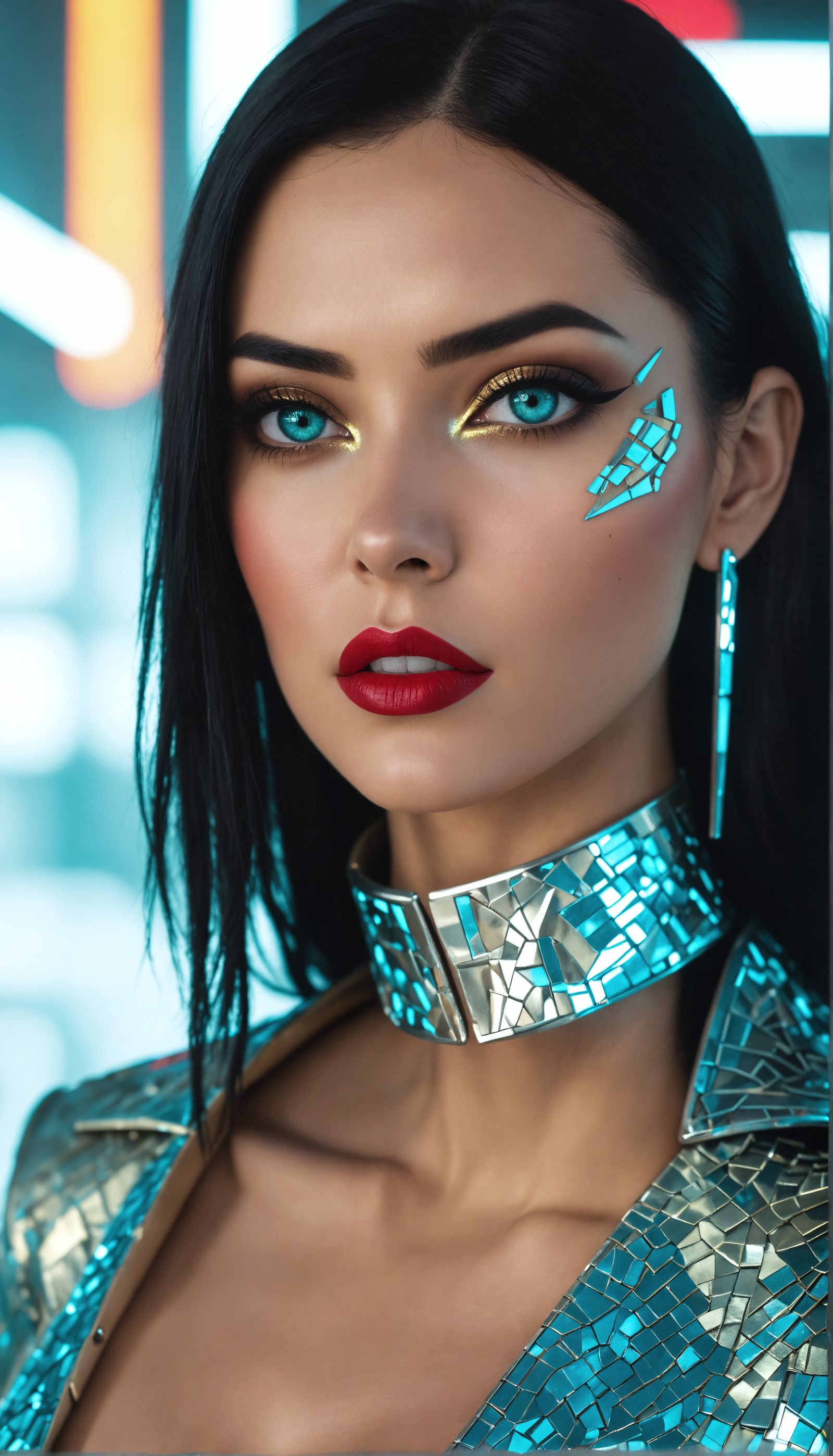Cyberpunk Supermodel in Futuristic Fashion