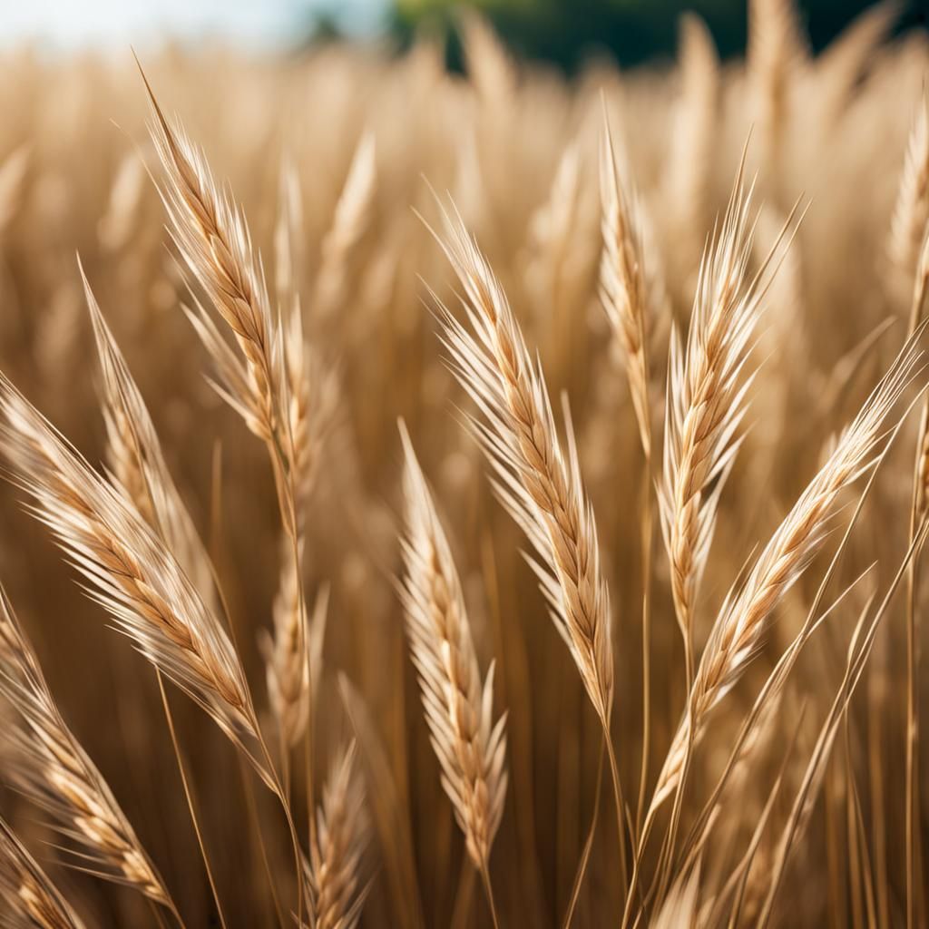 Beige Grass Spikelets Close-Up in Origami Style