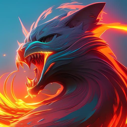 Cat Licking Itself Concept Art