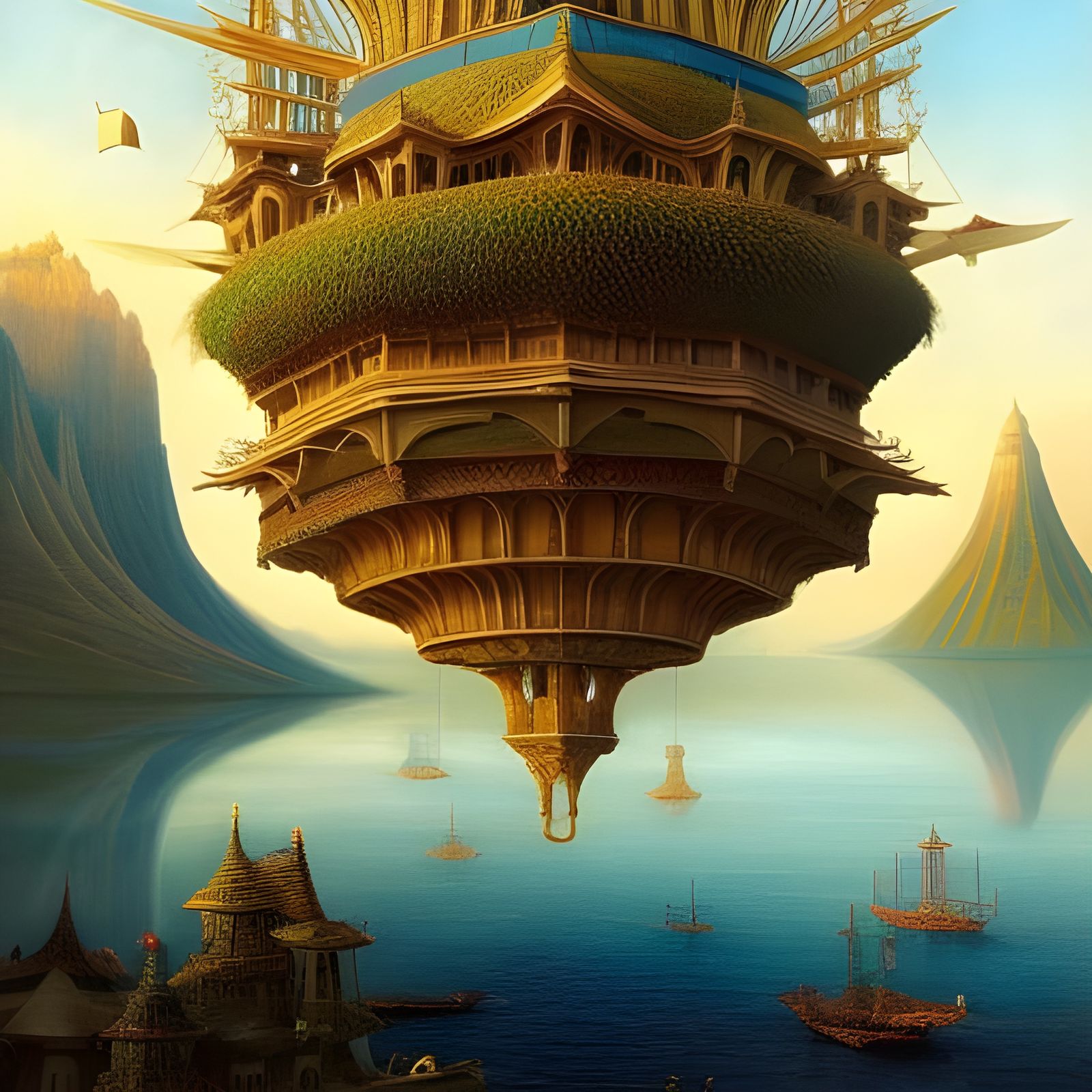 The floating island of Laputa, Gulliver’s Travels (1726)