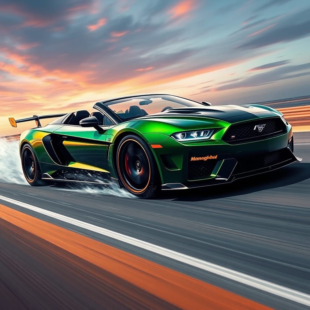 Hyperrealistic Car Mashup on Beach Road