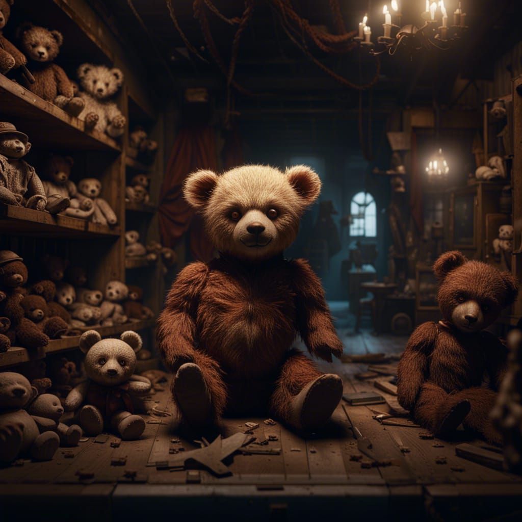 Creepy Dolls in Abandoned Teddy Bear Museum