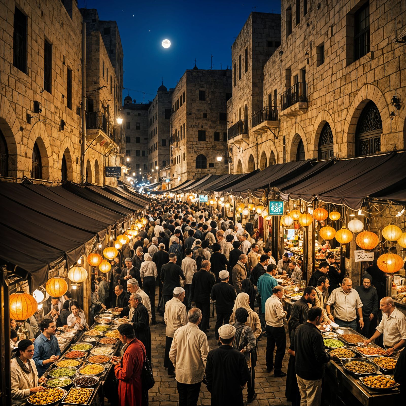 Vibrant Night Market in Jerusalem