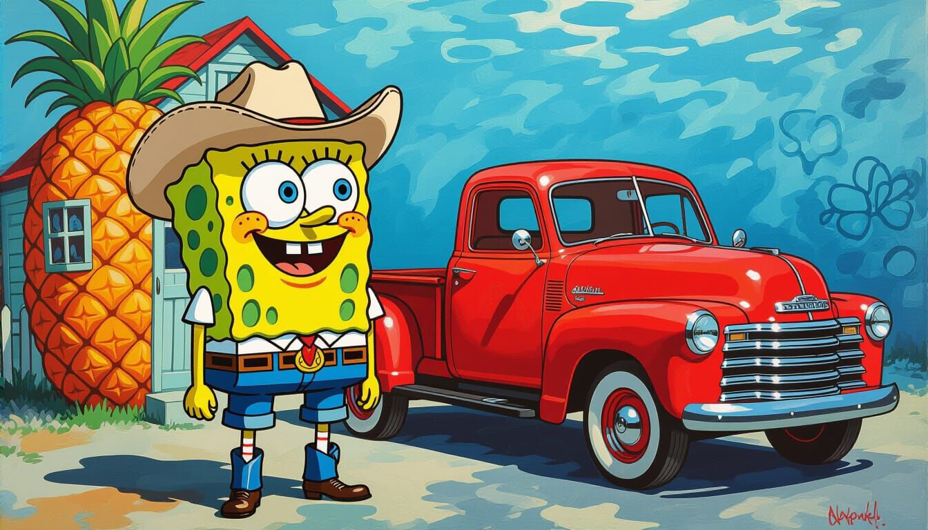 SpongeBob as Pop Art in Bikini Bottom