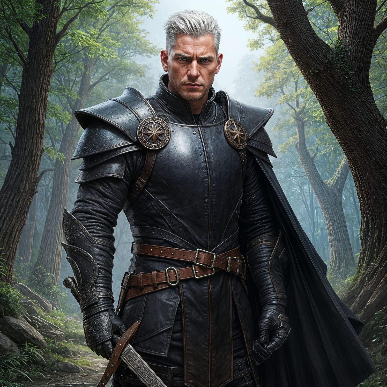 Fantasy Ranger Portrait in Boris Vallejo Style