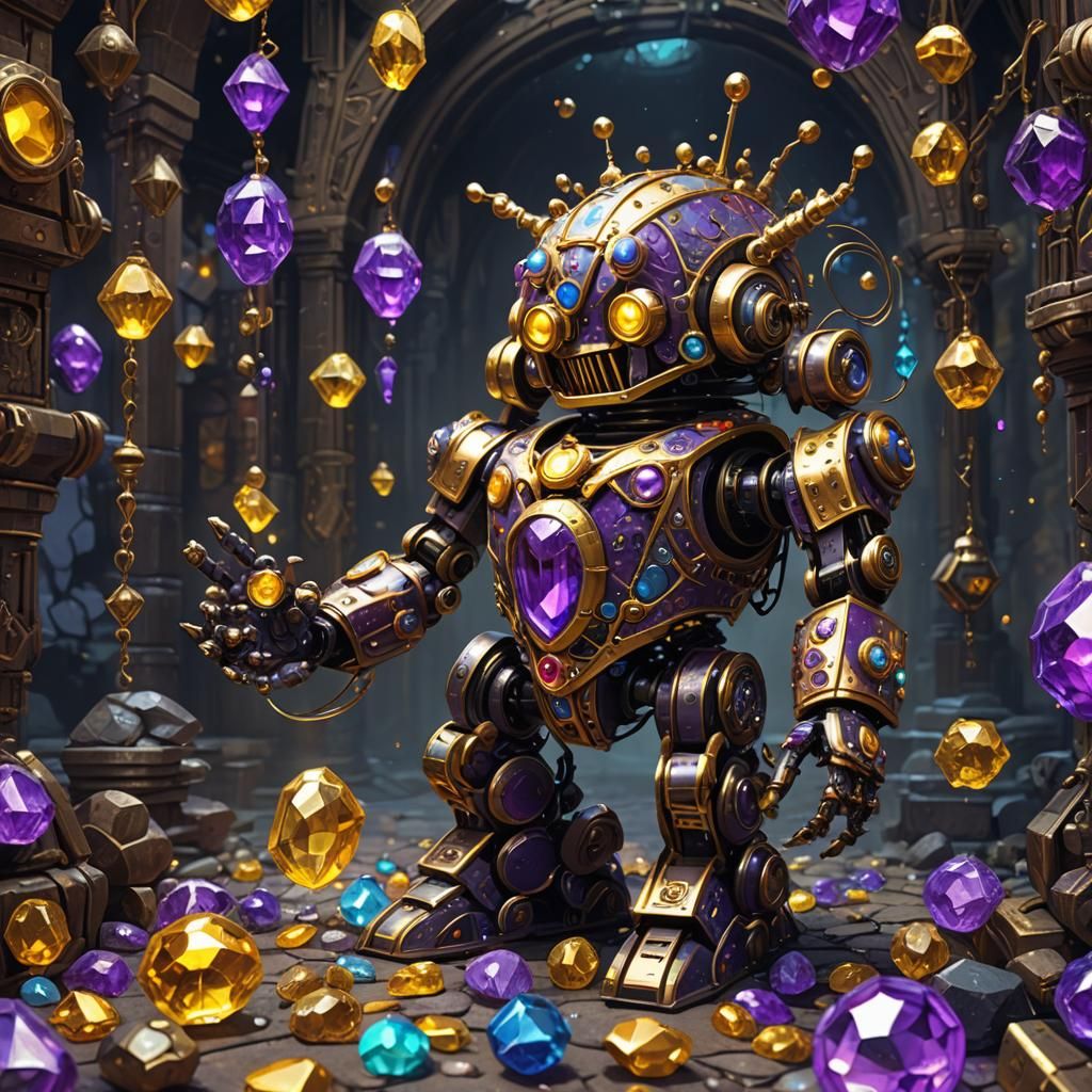 Jester Robot Masterpiece in Dark Fantasy Style