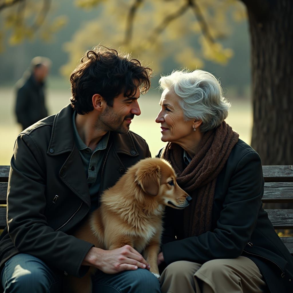 Tender Moment Captured as Cinematic Film Still