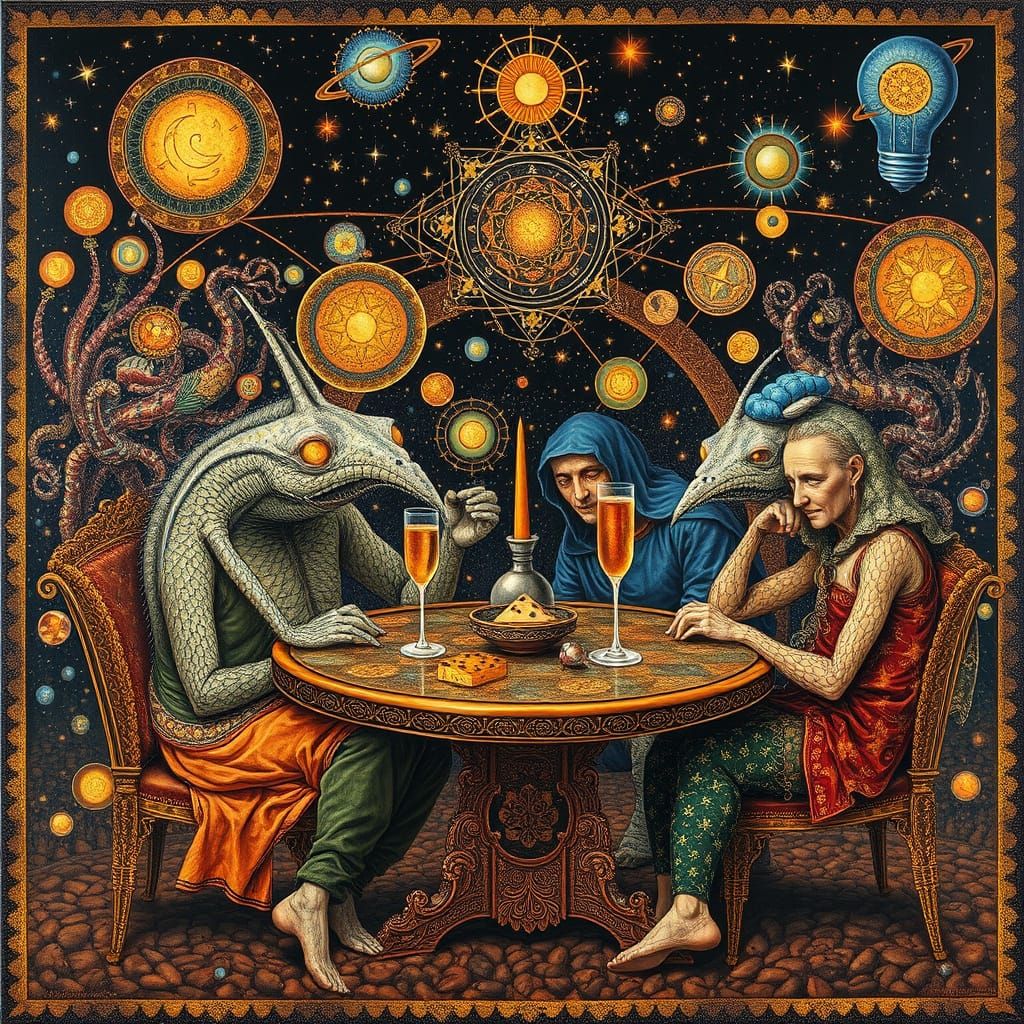 Psychedelic Utopia: Sacred Geometry Meets Bizarre Creatures