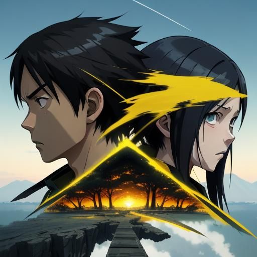 Angry Yellow and Black Duo in Anime Style