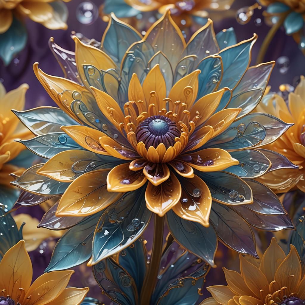 Yellow Glass Flower: Fantasy Concept Art