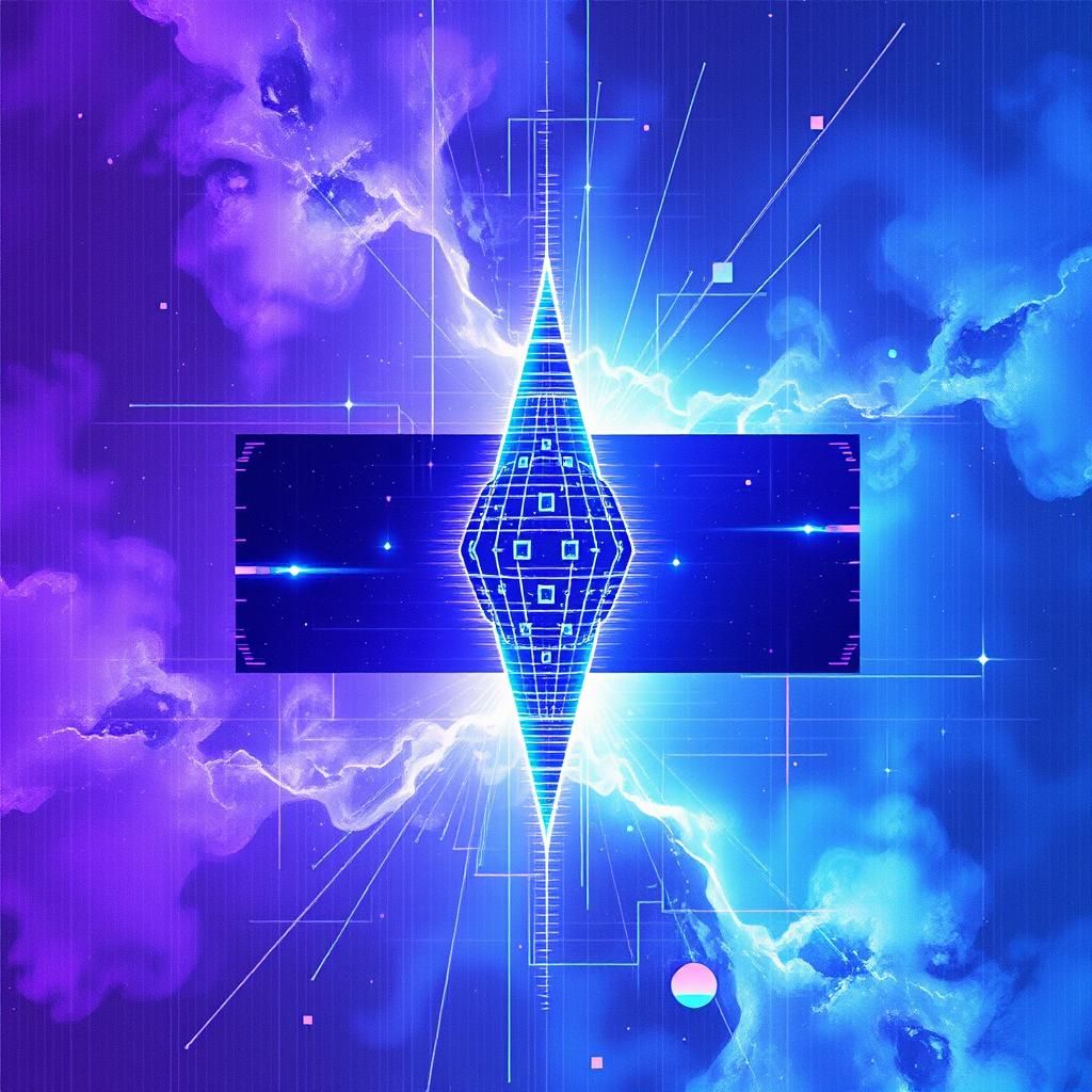 Indigocore Glitch: Maximalist Abstract Constellation