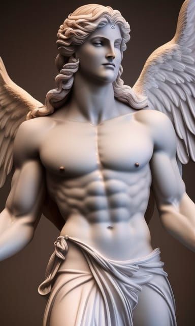 Zeus as Pink Sci-Fi Light Angel Statue