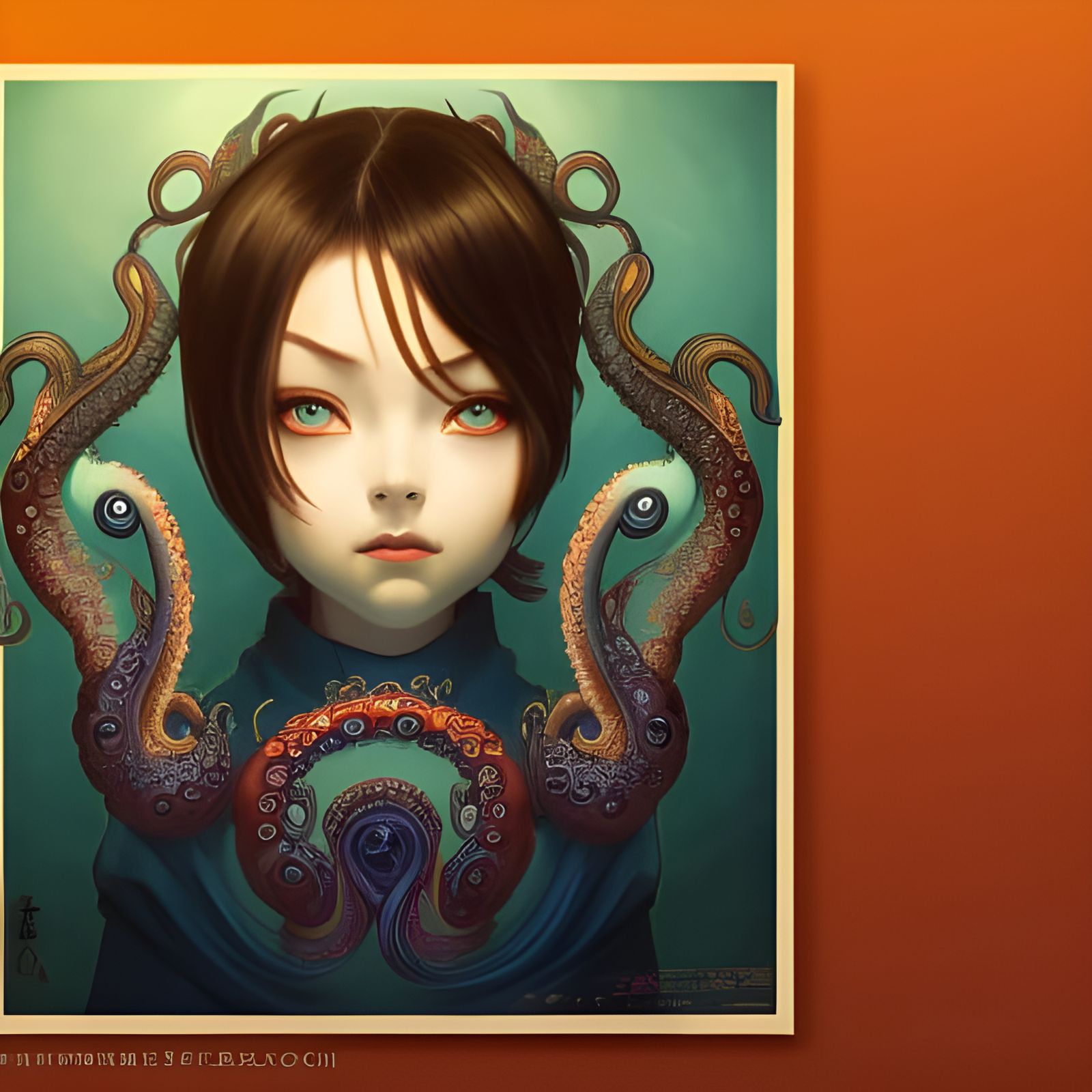 Adorable Cthulhu in Japanese Anime Style