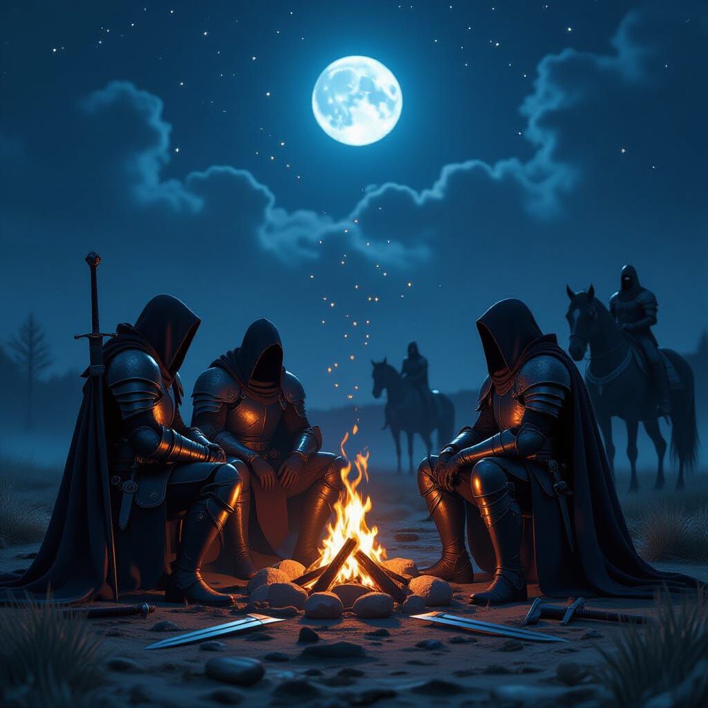 Hollow Knights Converse by Bonfire in Starry Night