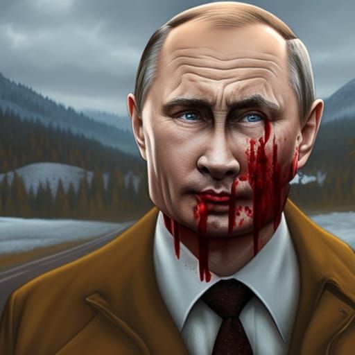 Sinister Figure with Bloody Gaze: Comic Book Horror