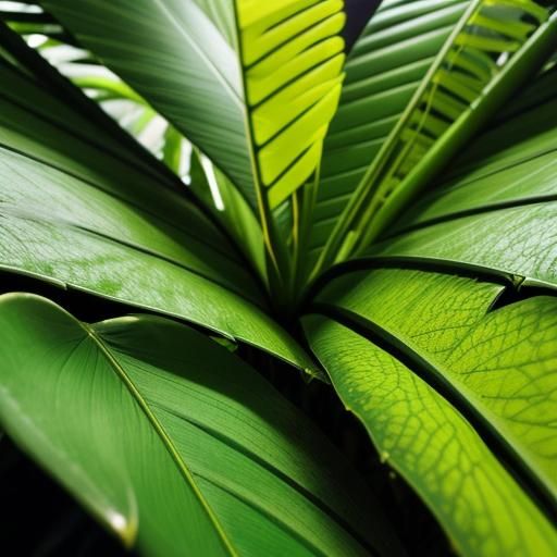 Lush Green Screwpine Leaves Macro Photography