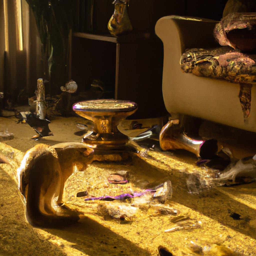 Cat Rages Through Living Room: A Photorealistic Scene