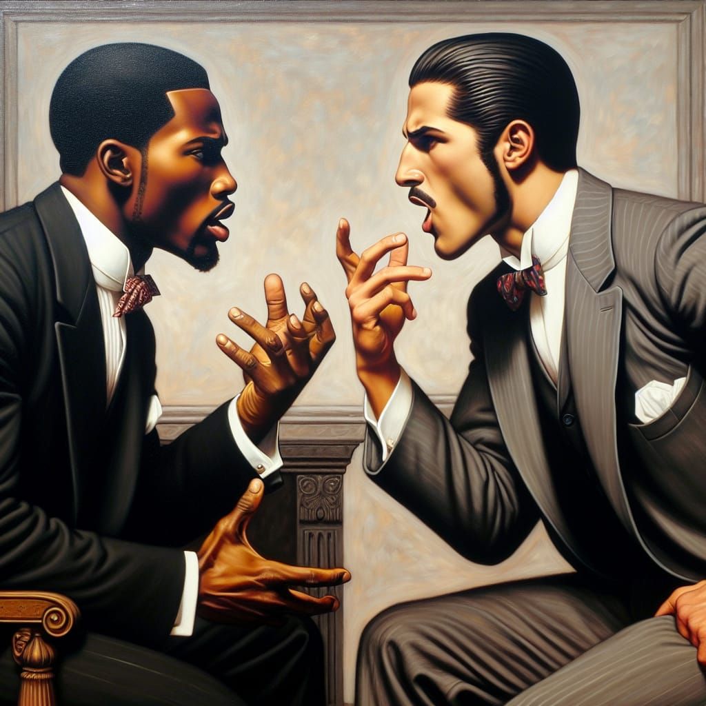 Heated Discussion Between Two Men in Suits
