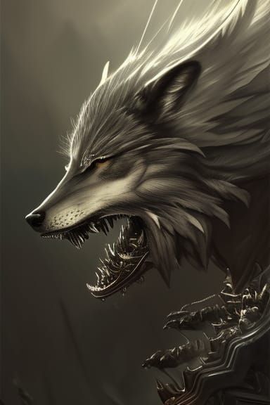 Dark Fantasy Wolf Girl Portrait in 8K