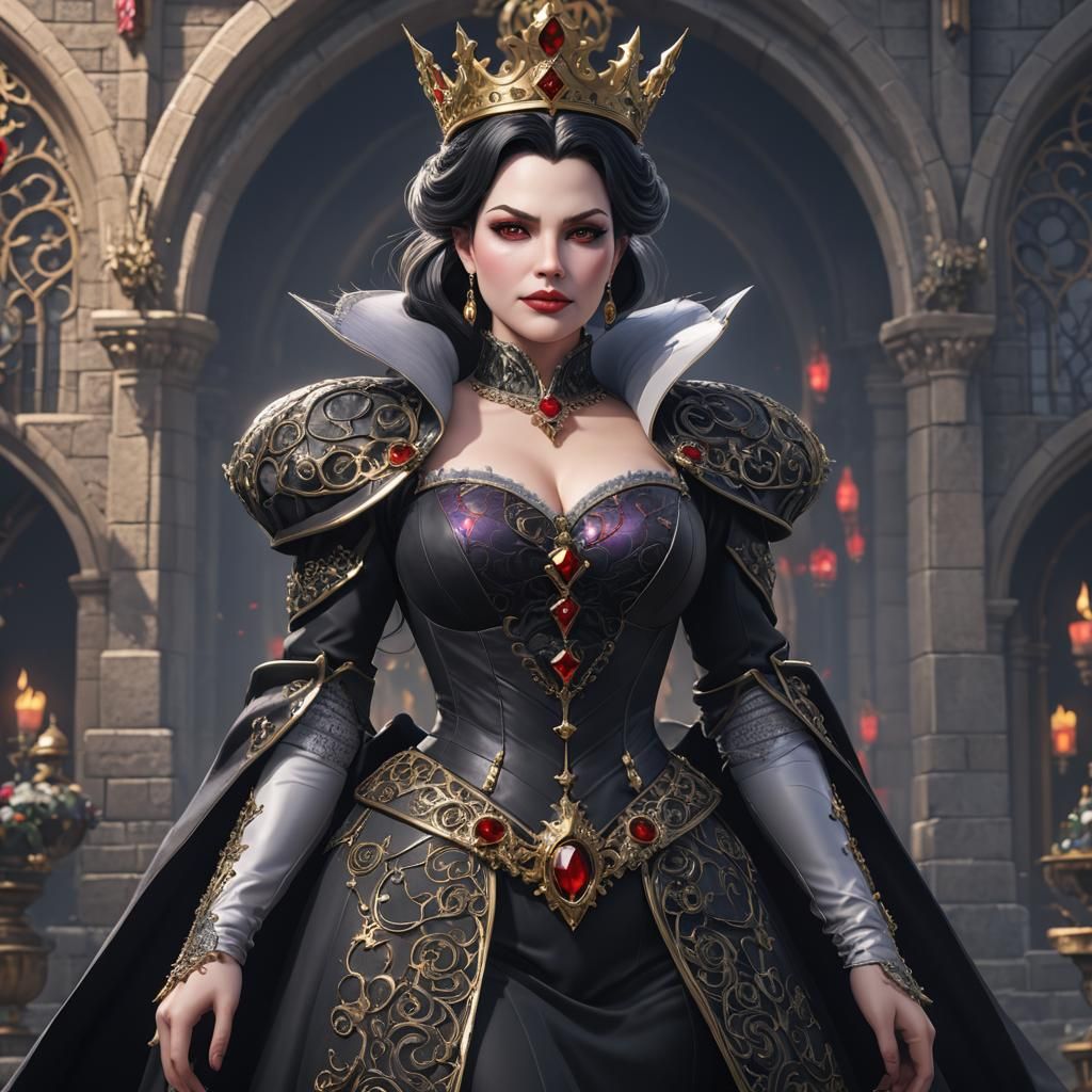 Curvy Evil Queen in 3D Anime Art