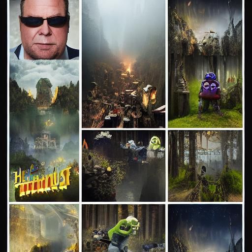 Ogre and Minion in Steampunk Swamp