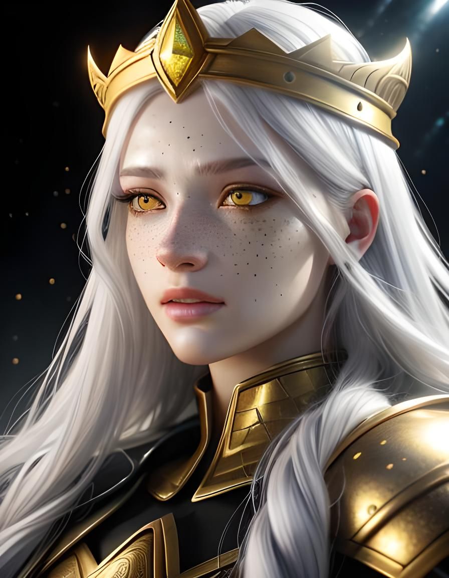 Hyperrealistic Aasimar Portrait in D&D Universe