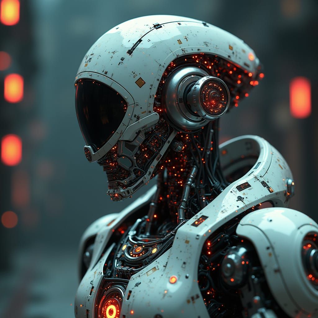 Futuristic Robotic Machinery in Syd Mead Style